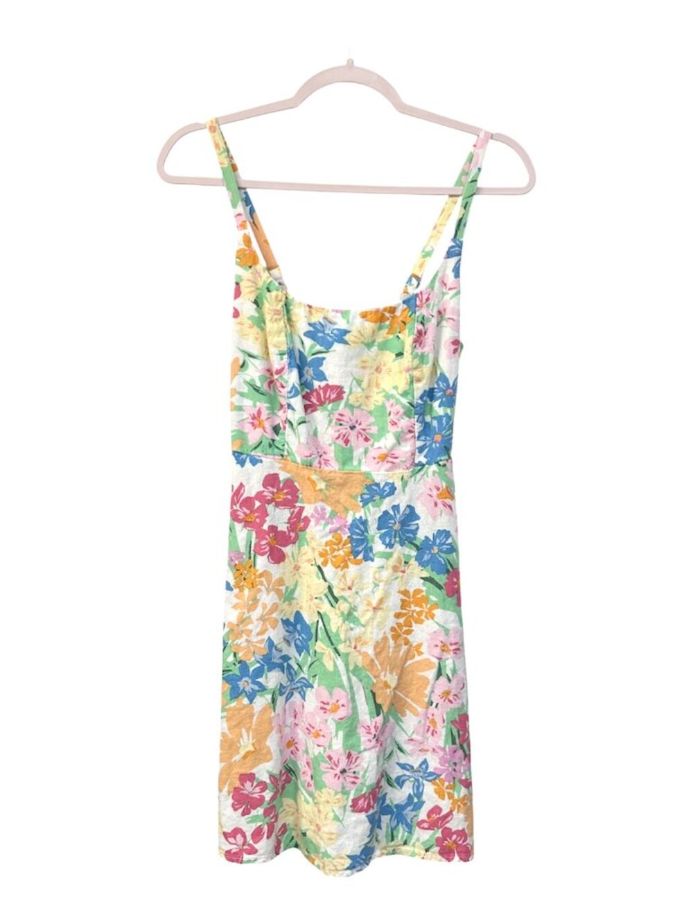 Old Navy Floral Linen Blend‎ Summer Sun Dress Mini Dress Size XS